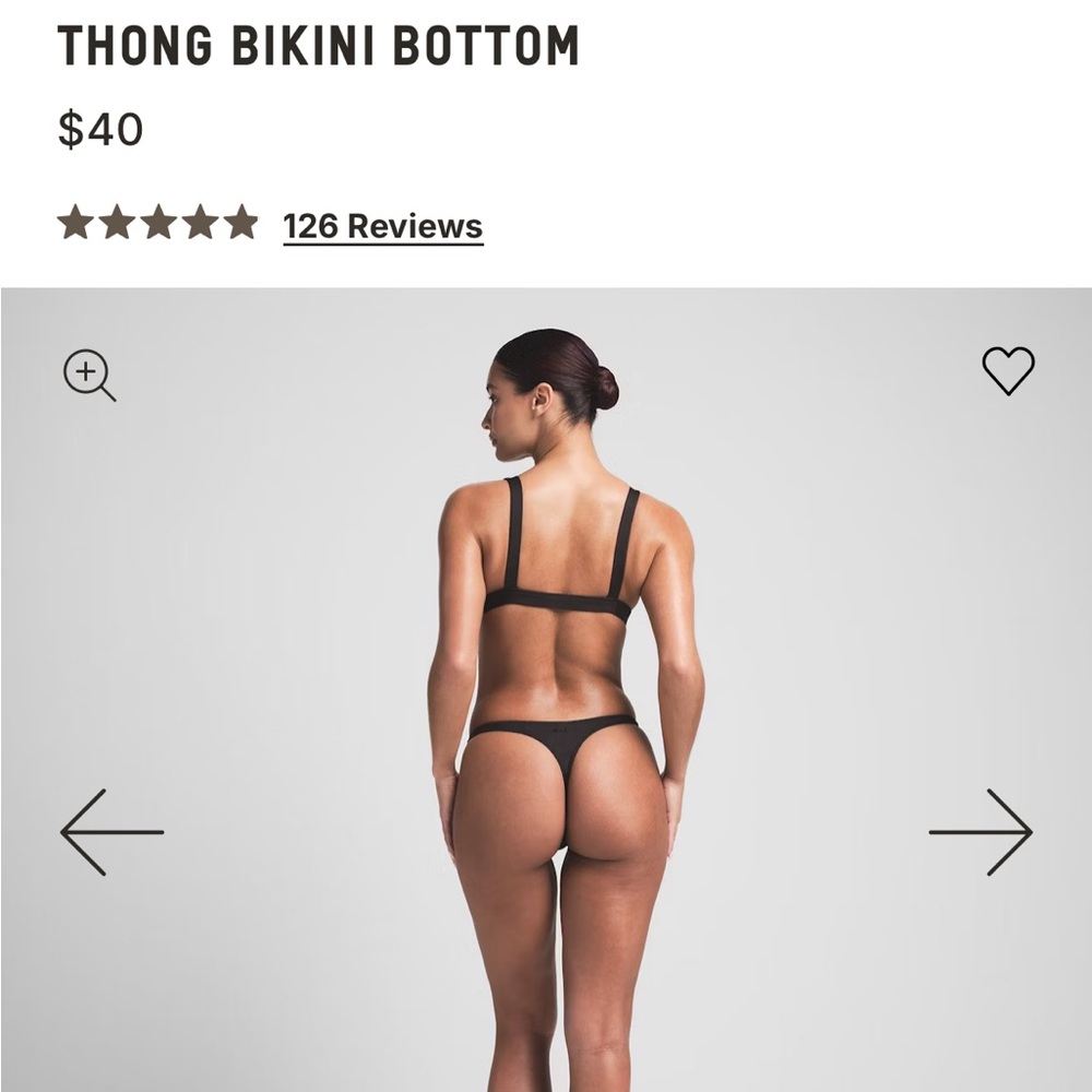 SKIMS Chrome Thong Bikini Bottom